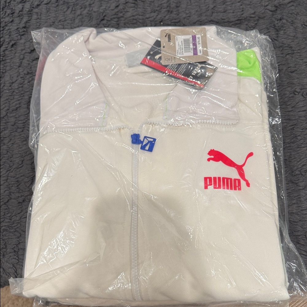 Puma Off-White Jacket with Red Logo